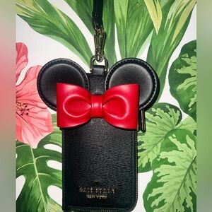 Kate Spade Black and Red Bow card case